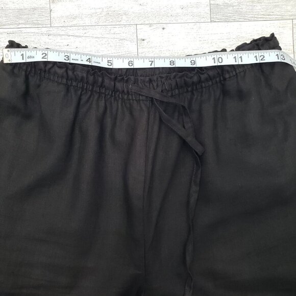 Style & Co Linen Cropped Wide Leg Pants Drawstring Embroidered Paisley SP - Picture 8 of 11